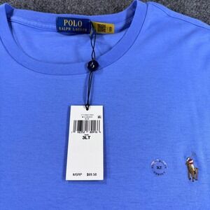 Polo Ralph Lauren T-Shirt Mens 3LT Blue Short Sleeve Classic Flesh Pony NWT